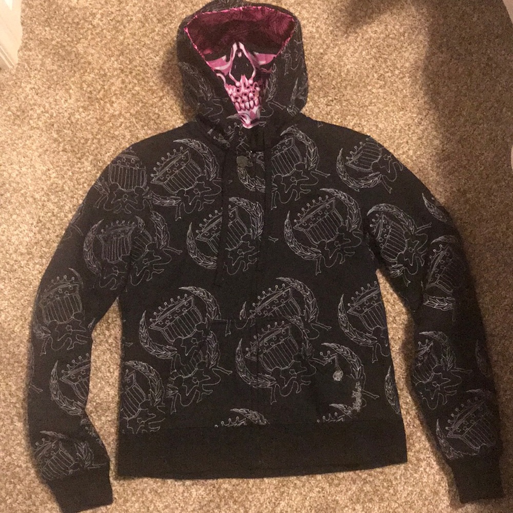 Silver star sweater with skull mask